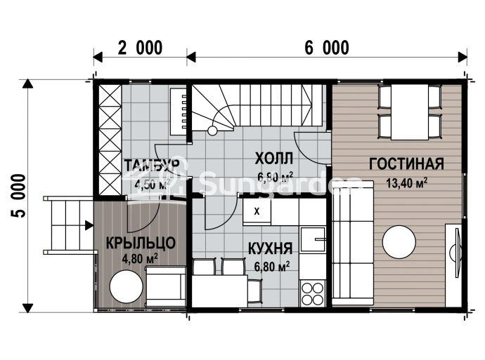 Планировка 1 этажа